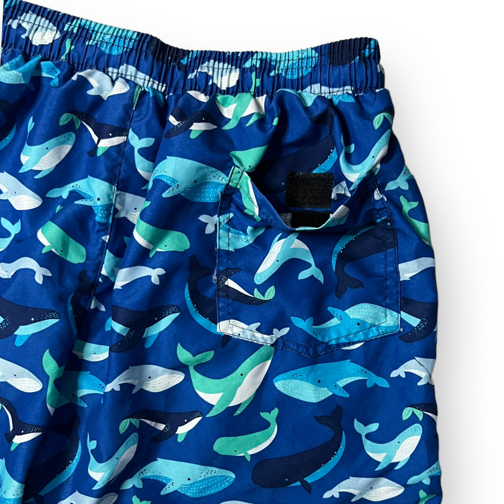 Billabong Boys Blue Whale Pattern Elastic Waist Mesh Lined Swim Trunks Size M - Picture 6 of 12